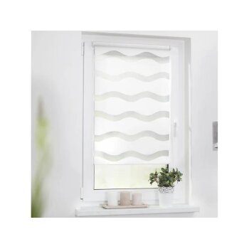 Lichtblick Duo Rollo Welle Klemmfix, ohne Bohren, 80 x 150 cm, weiß - B-Ware neuwertig