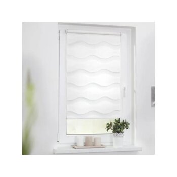 Lichtblick Duo Rollo Welle Klemmfix, ohne Bohren, 80 x 150 cm, weiß - B-Ware neuwertig