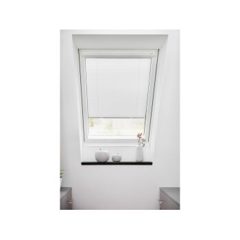 Lichtblick Dachfenster Plissee »Haftfix«, mit Saugnäpfen, stufenloses Verstellen, Weiß, 59,3 cm, 122 cm - B-Ware neuwertig