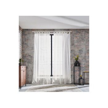 LIVARNO home Vorhangschal, in Leinenoptik, 135 x 265 cm, 2er-Set (Weiß) - B-Ware sehr gut