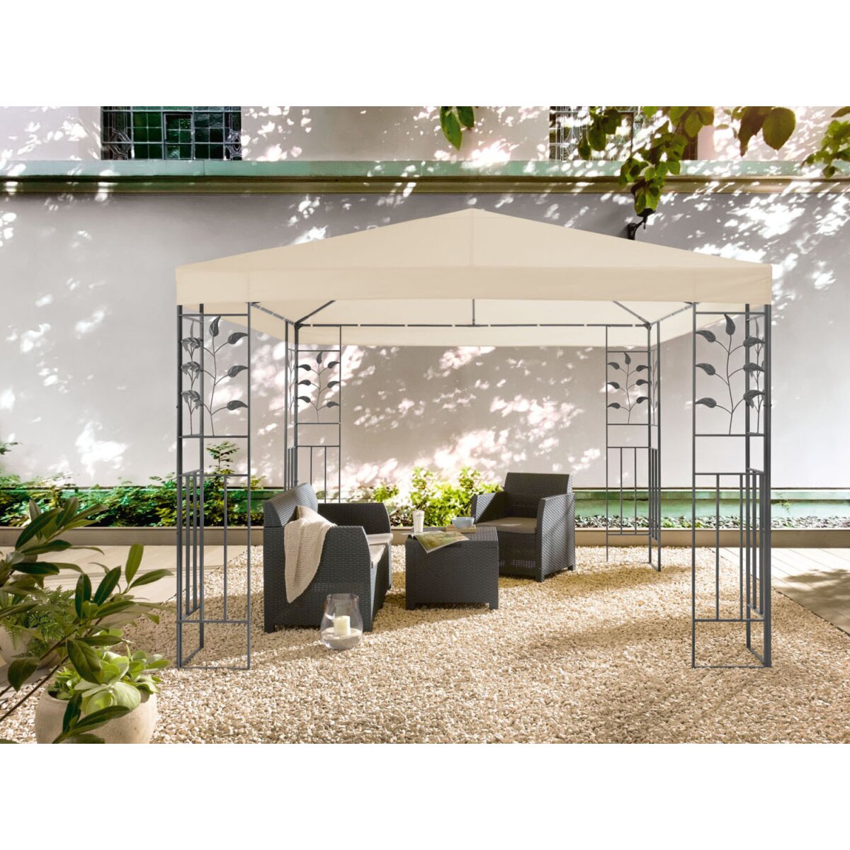 LIVARNO home Pavillon, 3 x 3 m, mit Stahlgestell, beige - B-Ware sehr gut,  153,99 €
