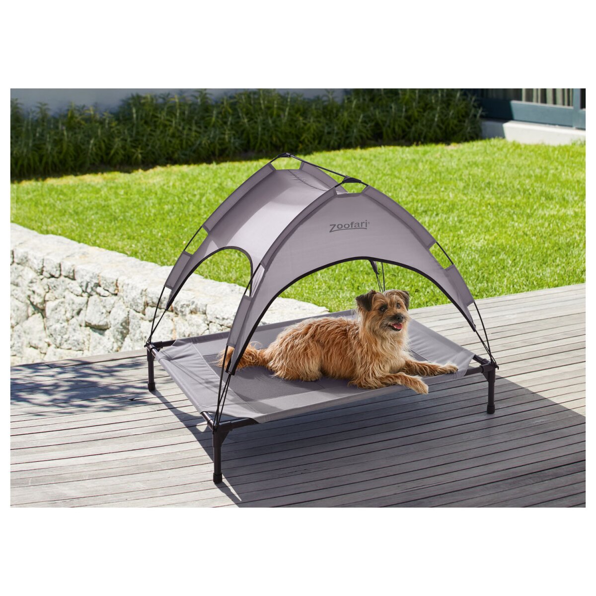 zoofari® Hundebett mit Sonnendach, B 106 x H 85 x T 75 cm, grau - B-Ware  sehr gut, 25,99 €