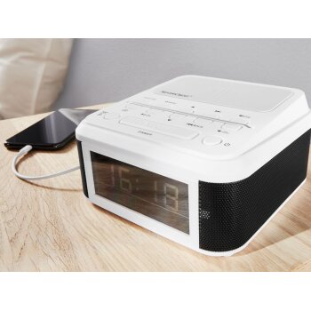SILVERCREST® Bluetooth-Radiowecker SURQ 4 A1, mit Qi Ladung, weiß - B-Ware sehr gut