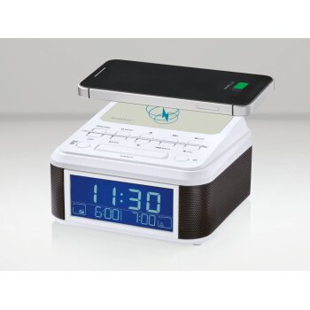 SILVERCREST® Bluetooth-Radiowecker SURQ 4 A1, mit Qi Ladung, weiß - B-Ware sehr gut