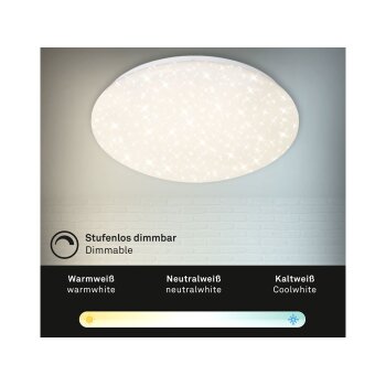 Briloner CCT LED Deckenleuchte Sternenhimmel, mit Nachtlichtfunktion, Ø 38 cm - B-Ware neuwertig
