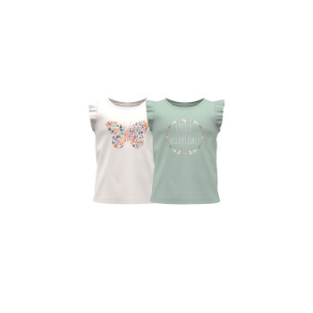 lupilu Kleinkinder Mädchen T-Shirts, 2 Stück, mit Print und Rundhalsausschnitt - B-Ware