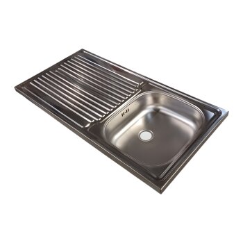 respekta Auflagenspüle, 100 x 50 cm, Edelstahl - B-Ware Transportschaden