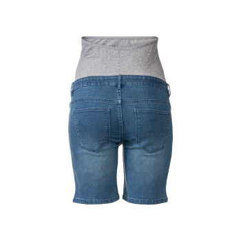 esmara Damen Umstands-Jeansshorts, niedrige Leibhöhe mit elastischem Besatz - B-Ware