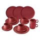 vanWell Porzellanservice Mika 24 teilig oder 18 teilig (bordeaux, 18 tlg) - B-Ware sehr gut