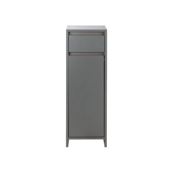 LIVARNO home Bad-Seitenschrank Oslo, mit Wäschekorb, anthrazit - B-Ware Transportschaden