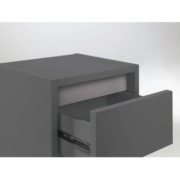 LIVARNO home Bad-Seitenschrank Oslo, mit Wäschekorb, anthrazit - B-Ware Transportschaden
