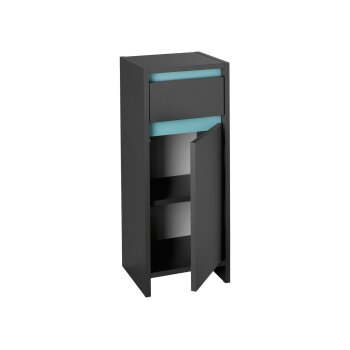 LIVARNO home Bad-Seitenschrank »Oslo«, kratzfest, mit Wechselblenden, anthrazit - B-Ware Transportschaden