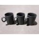vanWell Porzellan Kaffeebecher Mika, 3 Stück, schwarz - B-Ware sehr gut