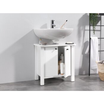 LIVARNO home Waschbeckenunterschrank »Stockholm« Landhaus, weiß - B-Ware Transportschaden