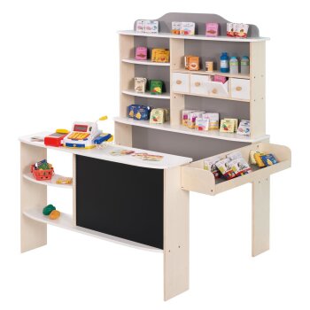 roba Verkaufsstand, Holz natur, weiß/grau lackiert - B-Ware sehr gut