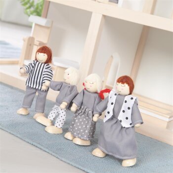 roba Puppenhaus inkl. Möbel & Puppen, Holz natur...