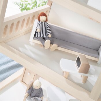 roba Puppenhaus inkl. Möbel & Puppen, Holz natur - B-Ware sehr gut