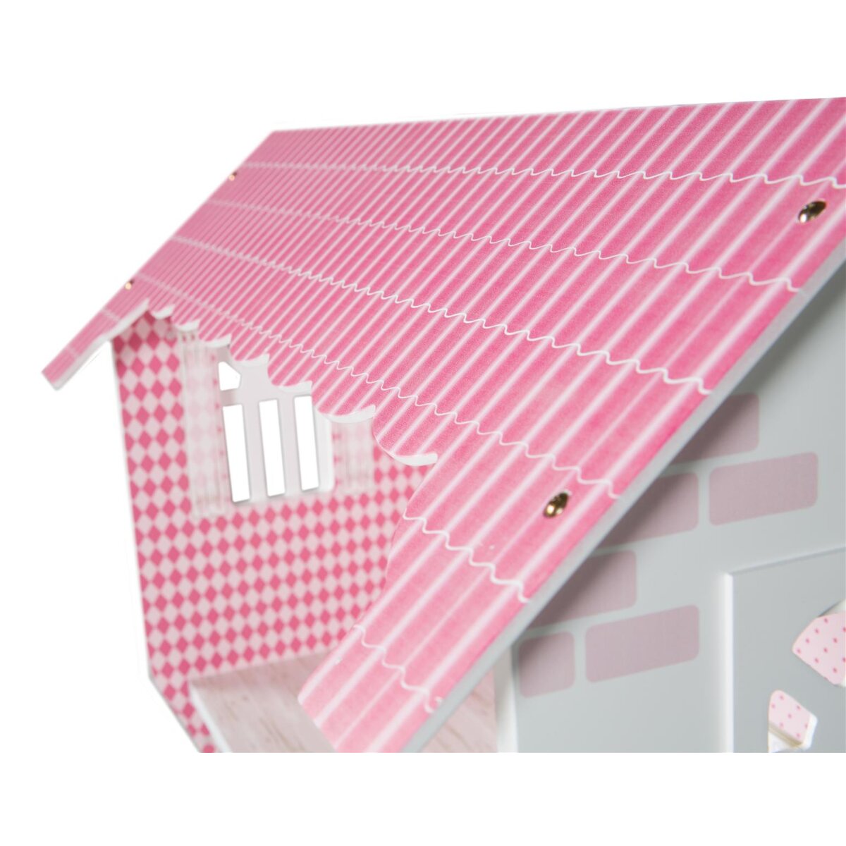 roba Puppenhaus & Spielregal inkl. Aufbewahrungsbox für Spielzeug,  rosa/weiß - B-Ware sehr gut, 64,99 €