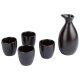 ERNESTO® Sake-Set, 5-teilig, Steingut (Schwarz) - B-Ware sehr gut