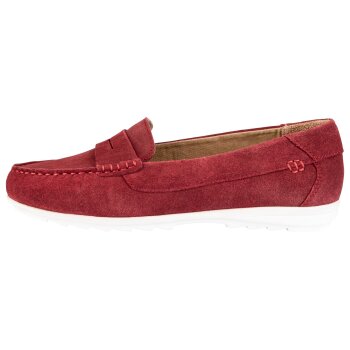 esmara Damen Ledermokassin, leichte, profilierte TPR-Laufsohle (rot, 36) - B-Ware sehr gut