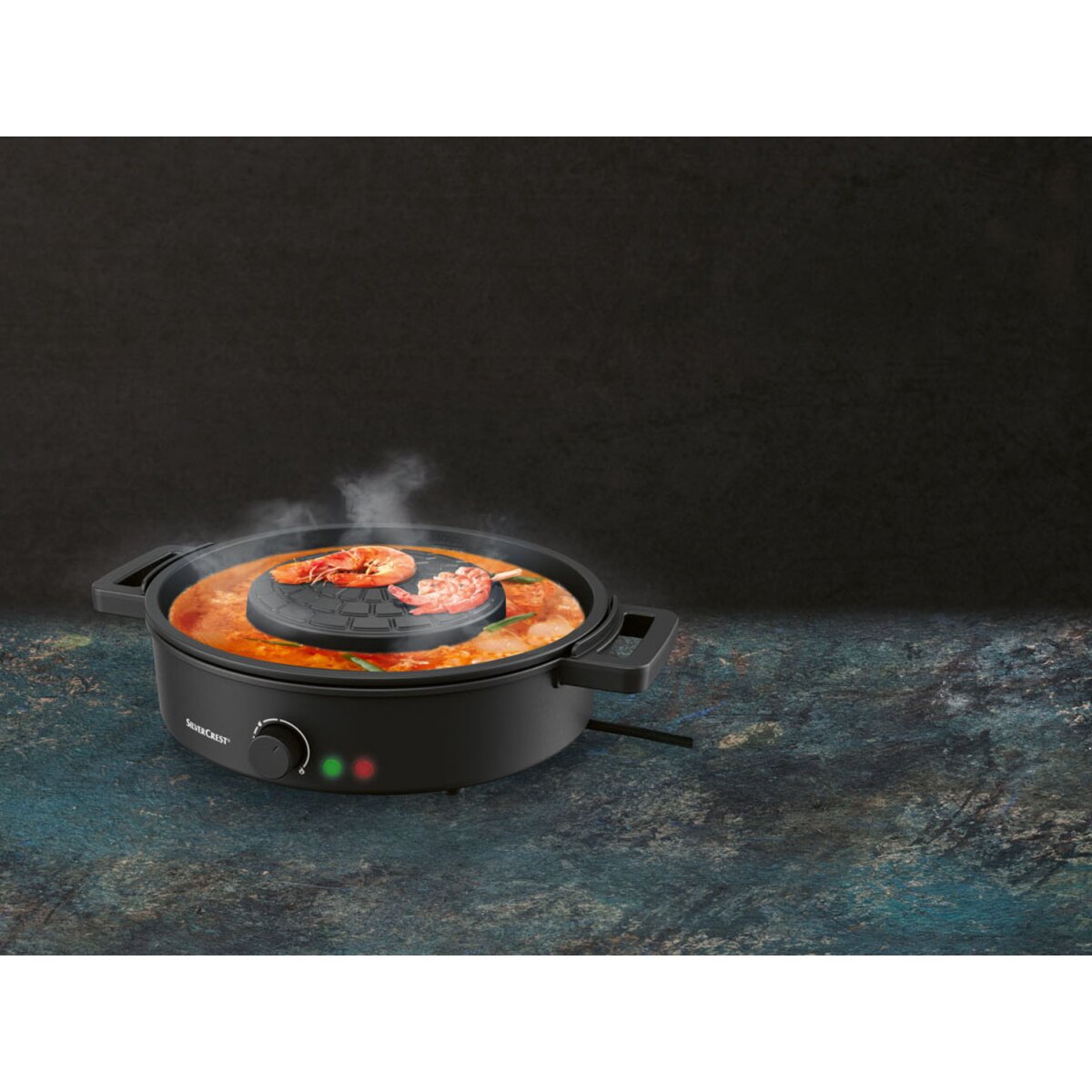 SILVERCREST® KITCHEN TOOLS Tischgrill mit Hot Pot STHP 1800 A1, 2-in-1 - B- Ware sehr gut, 15,99 €