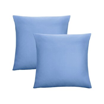 Biberna Feinjersey Kissenhülle, Doppelpack (blau,...