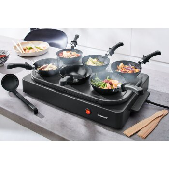 SILVERCREST® KITCHEN TOOLS Mini-Crepes- / Mini-Wok-Set SMWS 1000 A1, elektrisch, 2-in-1 - B-Ware sehr gut