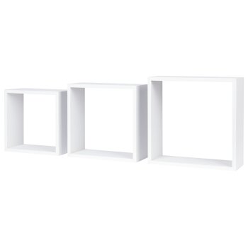 LIVARNO home Regalwürfel, mit Wandhalterung, 3er-Set (weiß) - B-Ware Transportschaden Kosmetisch