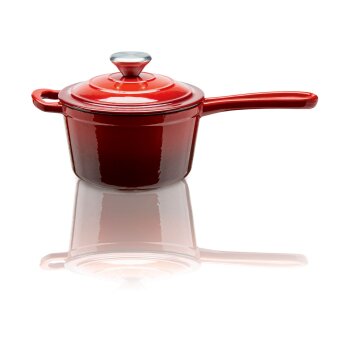 ERNESTO® Stielkasserolle Gusseisen emailliert, Ø 14,5 cm - B-Ware Transportschaden Kosmetisch