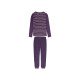 esmara Damen Pyjama, aus kuschelig weicher Frotteequalität (Streifen/lila, XS (32/34)) - B-Ware sehr gut