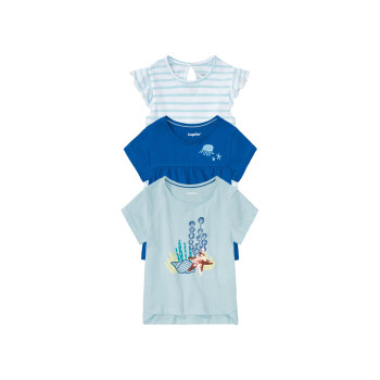 lupilu Kleinkinder Mädchen T-Shirts, 3 Stück, aus reiner Baumwolle - B-Ware