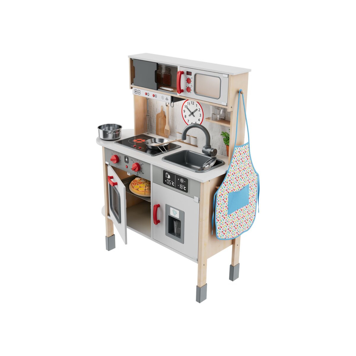 Playtive Spielküche, mit LED-Herdleuchten, aus Echtholz - B-Ware sehr gut,  53,99 €