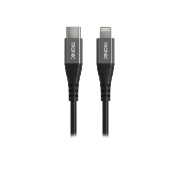 TRONIC® Lade- und Datenkabel Lightning und USB-C, 1 m (USBC zu Lightning schwarz) - B-Ware neuwertig