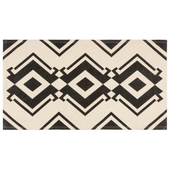 LIVARNO HOME Baumwollteppich, 67 x 120 cm (schwarz/creme) - B-Ware sehr gut