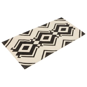 LIVARNO HOME Baumwollteppich, 67 x 120 cm (schwarz/creme) - B-Ware sehr gut