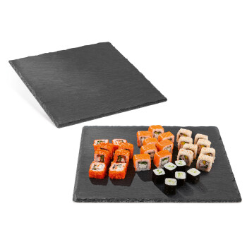 ERNESTO® Schiefer-Servierplatten / -Untersetzer, mit Antirutsch-Füßen - B-Ware