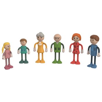 Playtive Holz Miniaturmöbel- und Puppen-Set (Biegepuppen) - B-Ware sehr gut