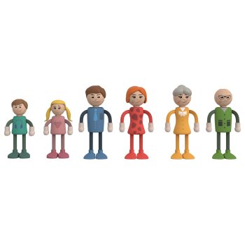 Playtive Holz Miniaturmöbel- und Puppen-Set (Biegepuppen) - B-Ware sehr gut