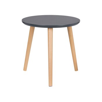 LIVARNO home Beistelltisch, aus Massivholz, Ø40cm (Anthrazit) - B-Ware Transportschaden Kosmetisch