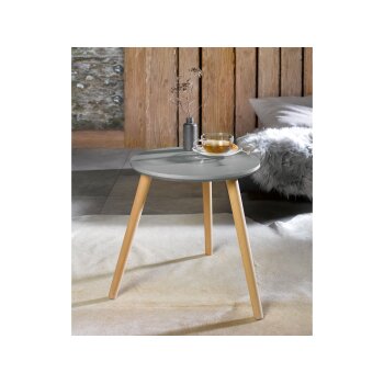 LIVARNO home Beistelltisch, aus Massivholz, Ø40cm (Anthrazit) - B-Ware Transportschaden Kosmetisch