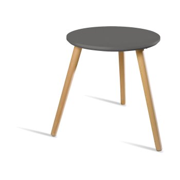 LIVARNO home Beistelltisch, aus Massivholz, Ø40cm (Anthrazit) - B-Ware Transportschaden Kosmetisch