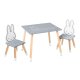 roba Kindersitzgruppe miffy, 2 Kinderstühlen und 1 Tisch, Holz, dunkelgrau/ weiß lackiert - B-Ware sehr gut