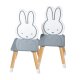 roba Kindersitzgruppe miffy, 2 Kinderstühlen und 1 Tisch, Holz, dunkelgrau/ weiß lackiert - B-Ware sehr gut
