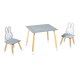 roba Kindersitzgruppe miffy, 2 Kinderstühlen und 1 Tisch, Holz, dunkelgrau/ weiß lackiert - B-Ware sehr gut
