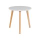 LIVARNO HOME Beistelltisch, aus Massivholz, Ø40cm (Weiß) - B-Ware Transportschaden Kosmetisch