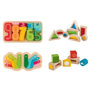 Playtive Lernspiel Montessori Sets, aus Echtholz - B-Ware