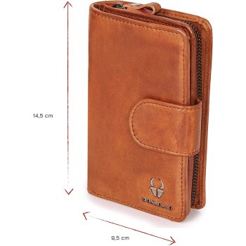 DONBOLSO® Geldbörse Prag, Damen, Geldbeutel mit 10 Kartenfächern und RFID-Schutz, Cocnac - B-Ware sehr gut