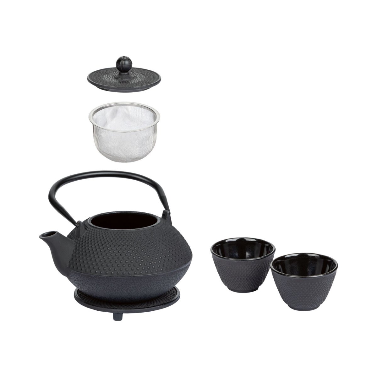 ERNESTO® Gusseisen-Tee-Set, 4-teilig, mit herausnehmbarem Teefilter -  B-Ware sehr gut, 20,99 €