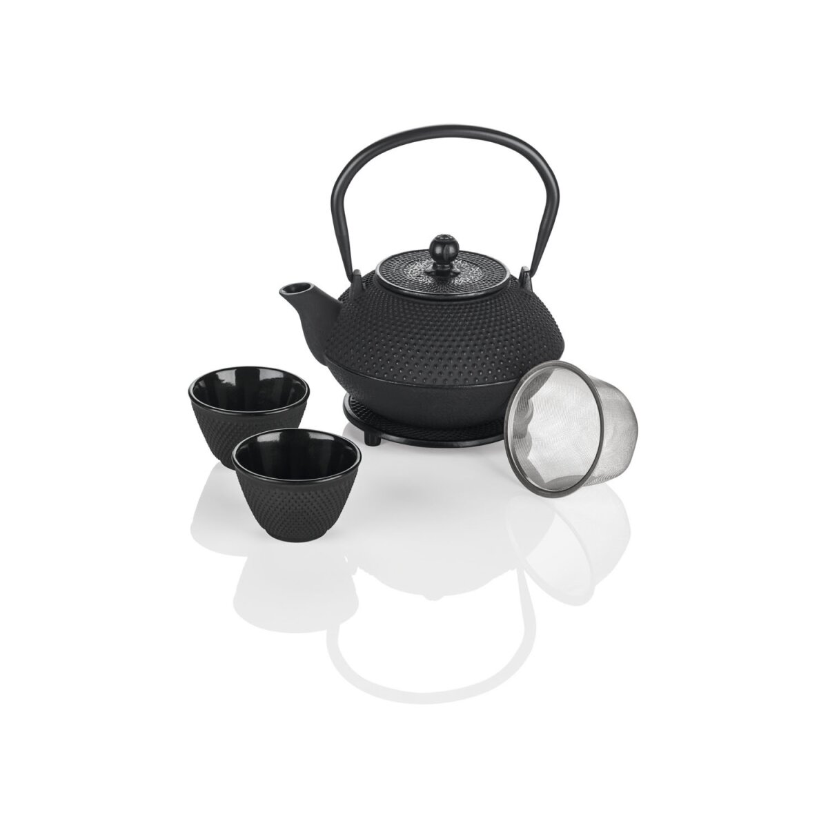 ERNESTO® Gusseisen-Tee-Set, 4-teilig, mit herausnehmbarem € Teefilter 20,99 - gut, B-Ware sehr