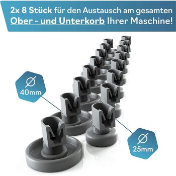 Spülmaschinen Rollen Set (2x8 stück) für...